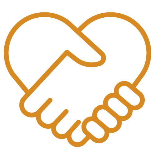 Heart and hand icon